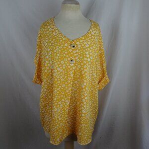 Women Yellow Floral Summer Top